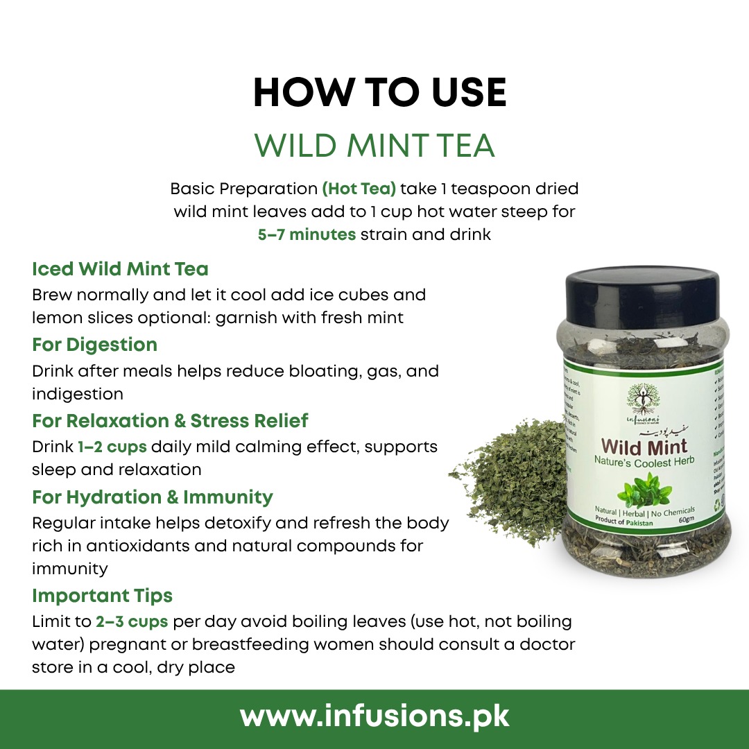 Wild Mint Tea (Safed Pudina) - Natural & Dried product image view 3